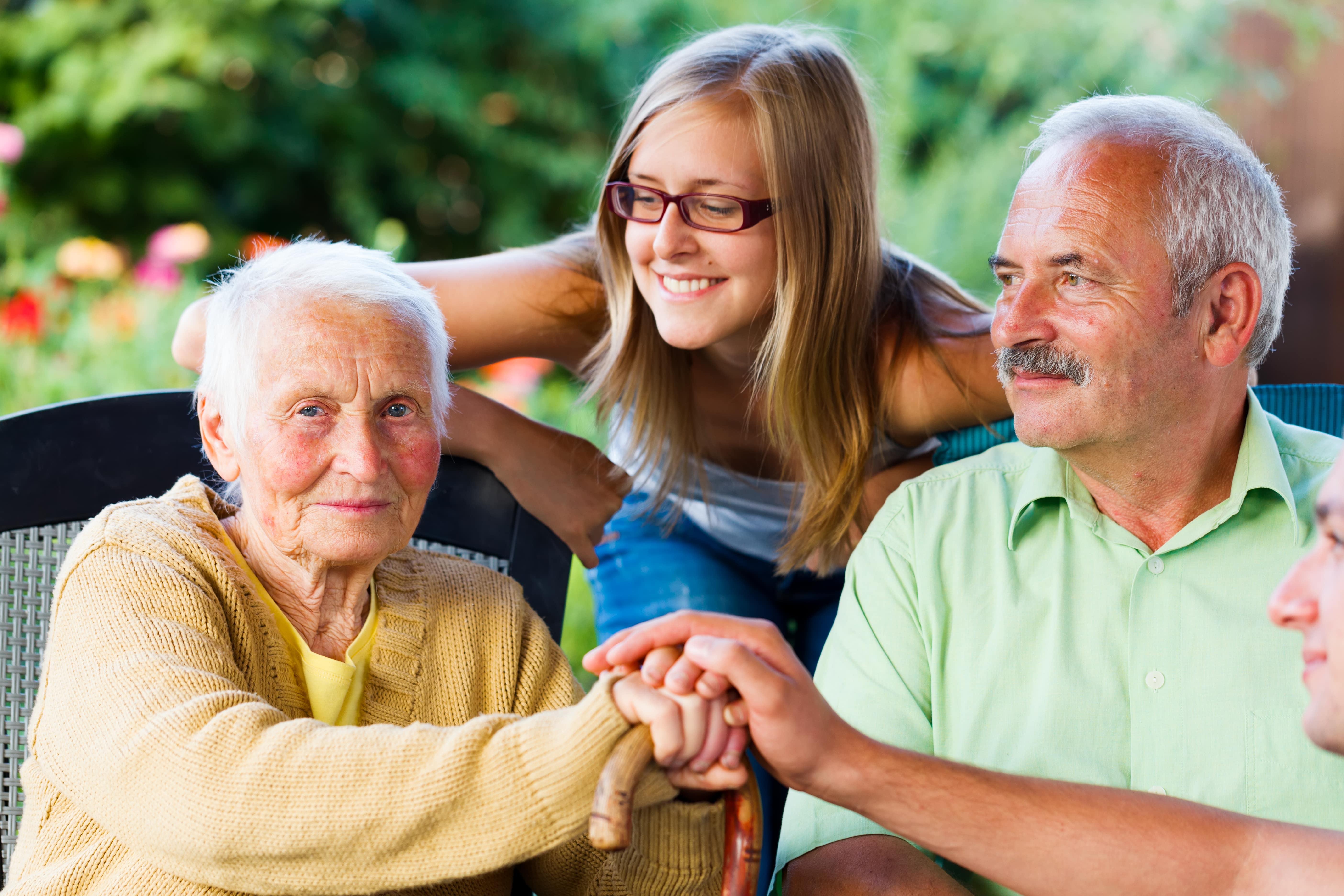 Older adults together with loved ones