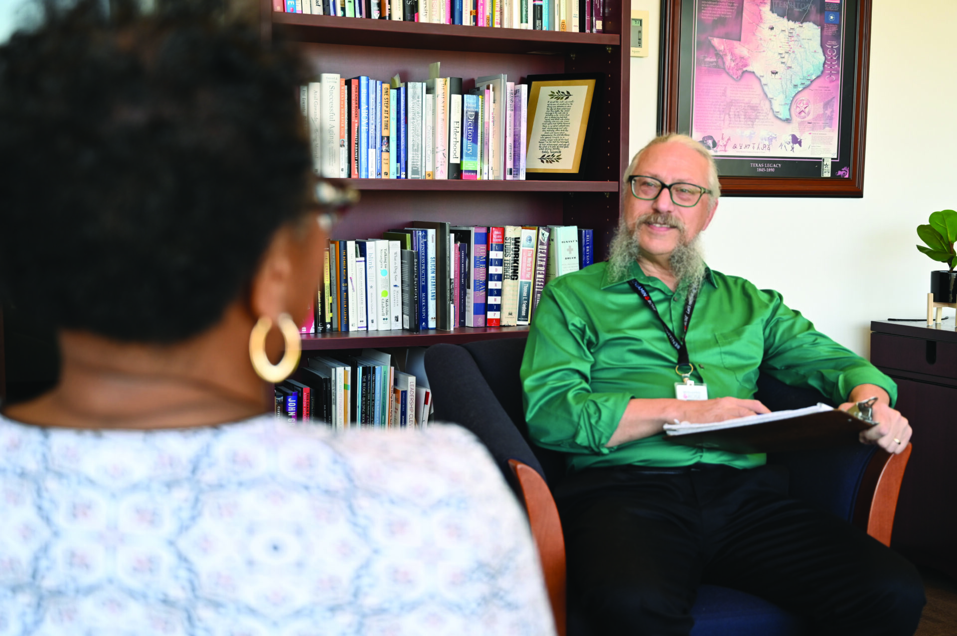 Benjamin Rose client meeting with Behavior Health Counselor Doug Braun